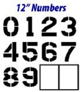12" Number Stencil Kit - 1/8"